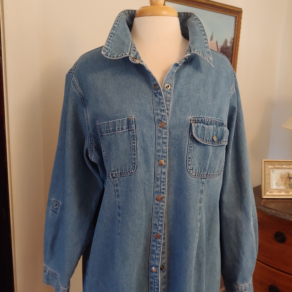 Vintage Denim & Co Long denim dress Size 1X